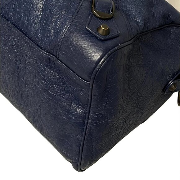 Auth BALENCIAGA Classic Twiggy 409334 Blue Leather Handbag - Picture 3 of 16